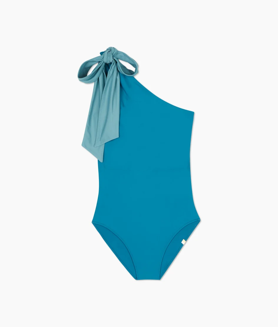 The Bow-Shoulder Ruched Sidestroke - Bluestone & Mist - Image 4