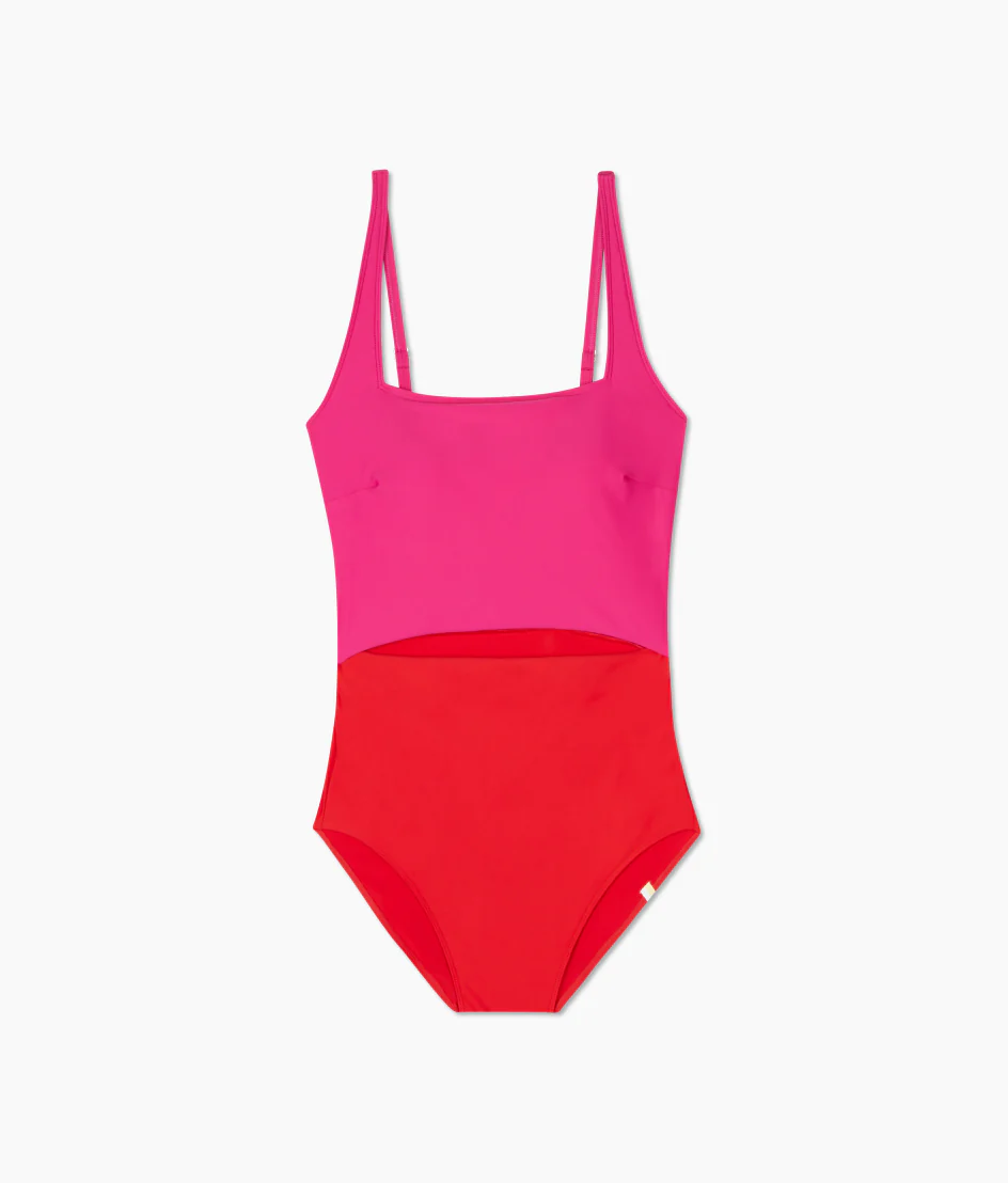 The Canal Cutout One-Piece - Lava & Hibiscus - Image 3