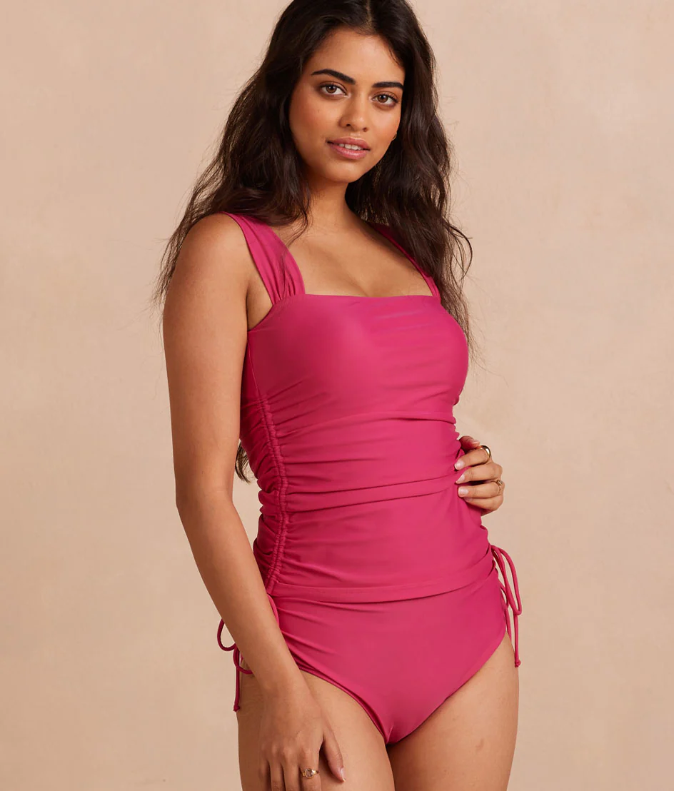The Cinched Square Neck Tankini Top - Main - Image 3