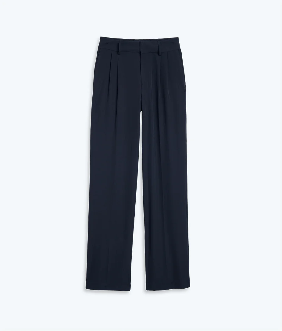 The Classic Pleat Straight Leg Trouser Pant - Midnight - Image 5