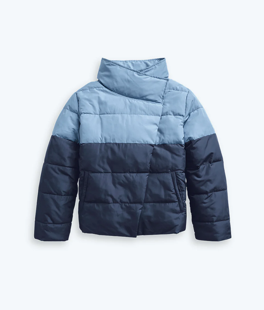 The Colorblock Eco Puffer Jacket - Midnight & Slate - Image 6