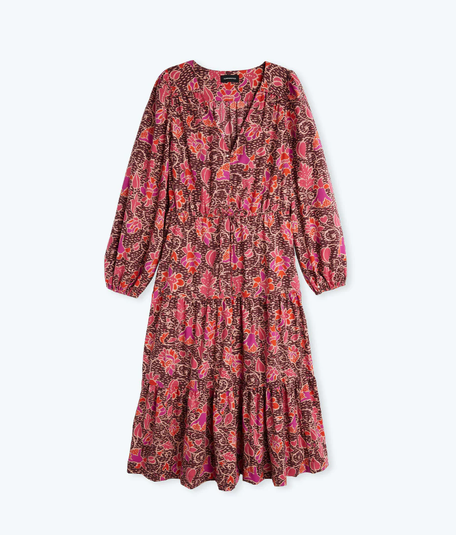 The Countryside Poplin Button Down Midi Dress - Vineyard Blooms in Pinot - Image 2