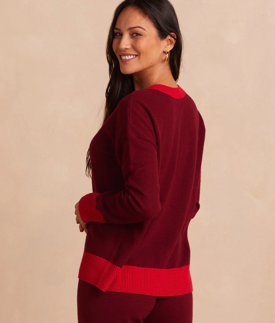 The Coziest Cashmere Blend Crew - Pinot & Lava - Image 2