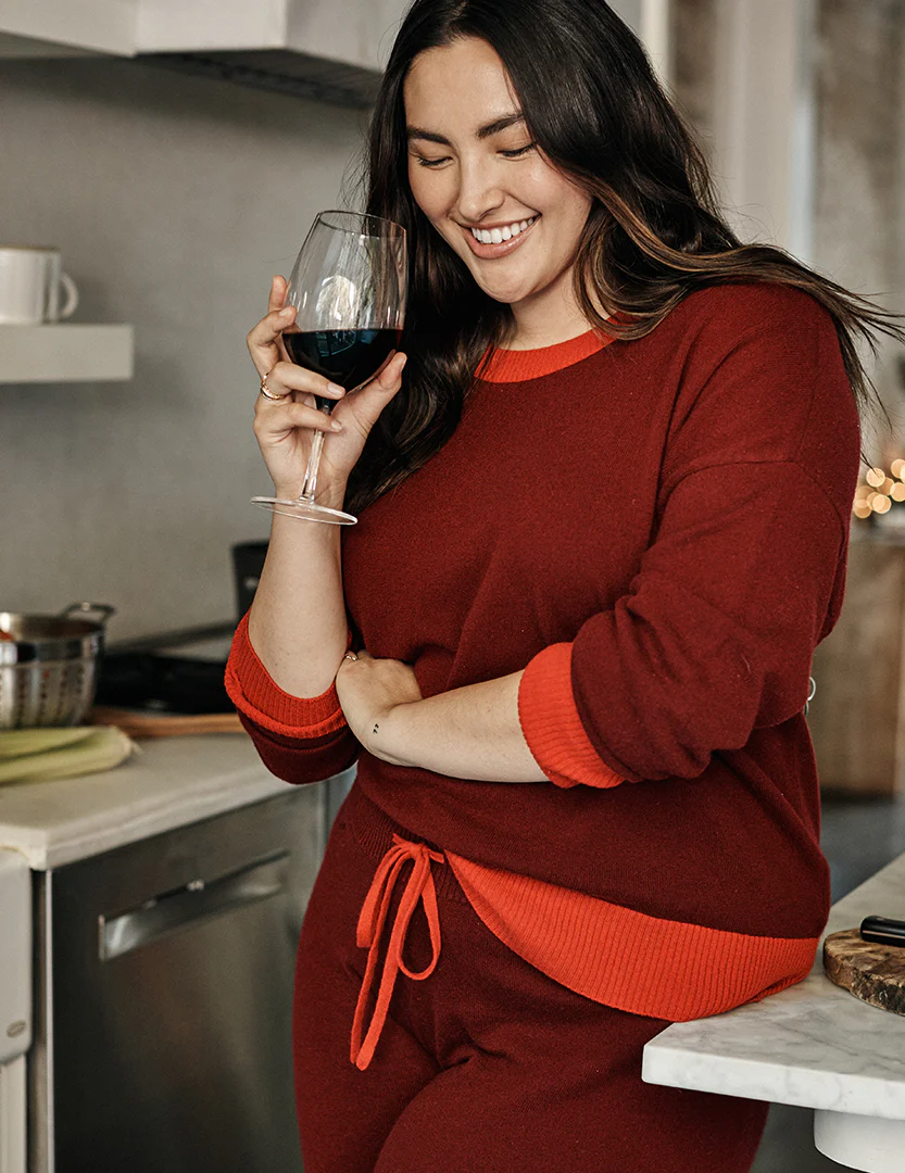 The Coziest Cashmere Blend Crew - Pinot & Lava - Image 4