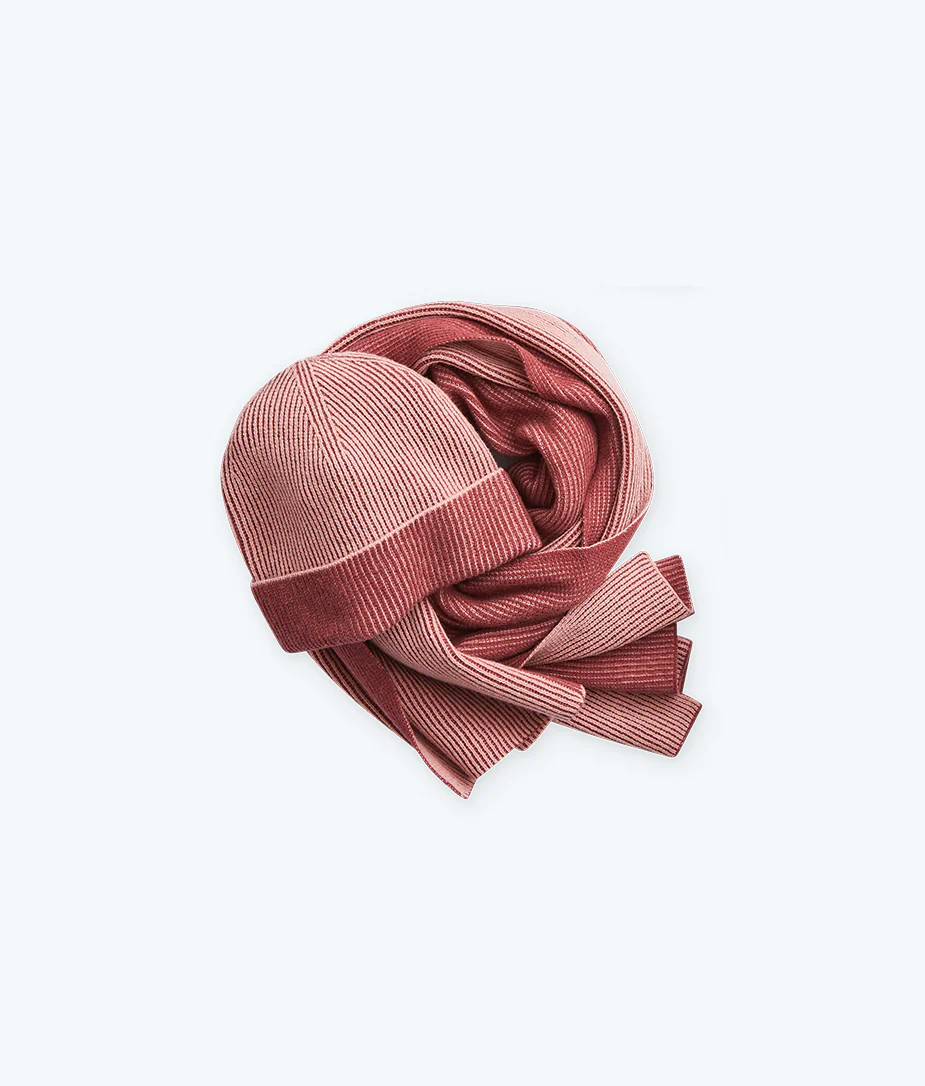 The Coziest Cashmere Blend Hat - Rosewood & Shell - Image 6