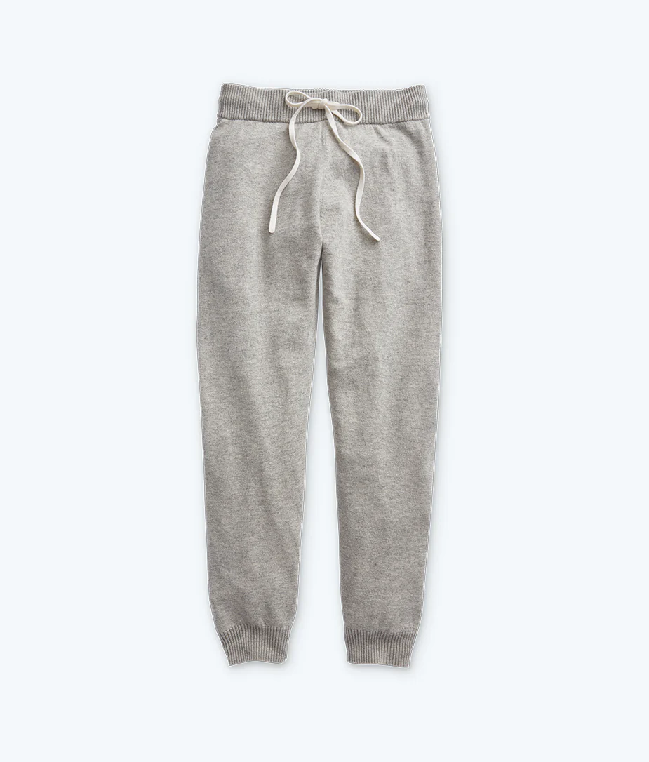 The Coziest Cashmere Blend Jogger - Wolf & White Sand - Image 3