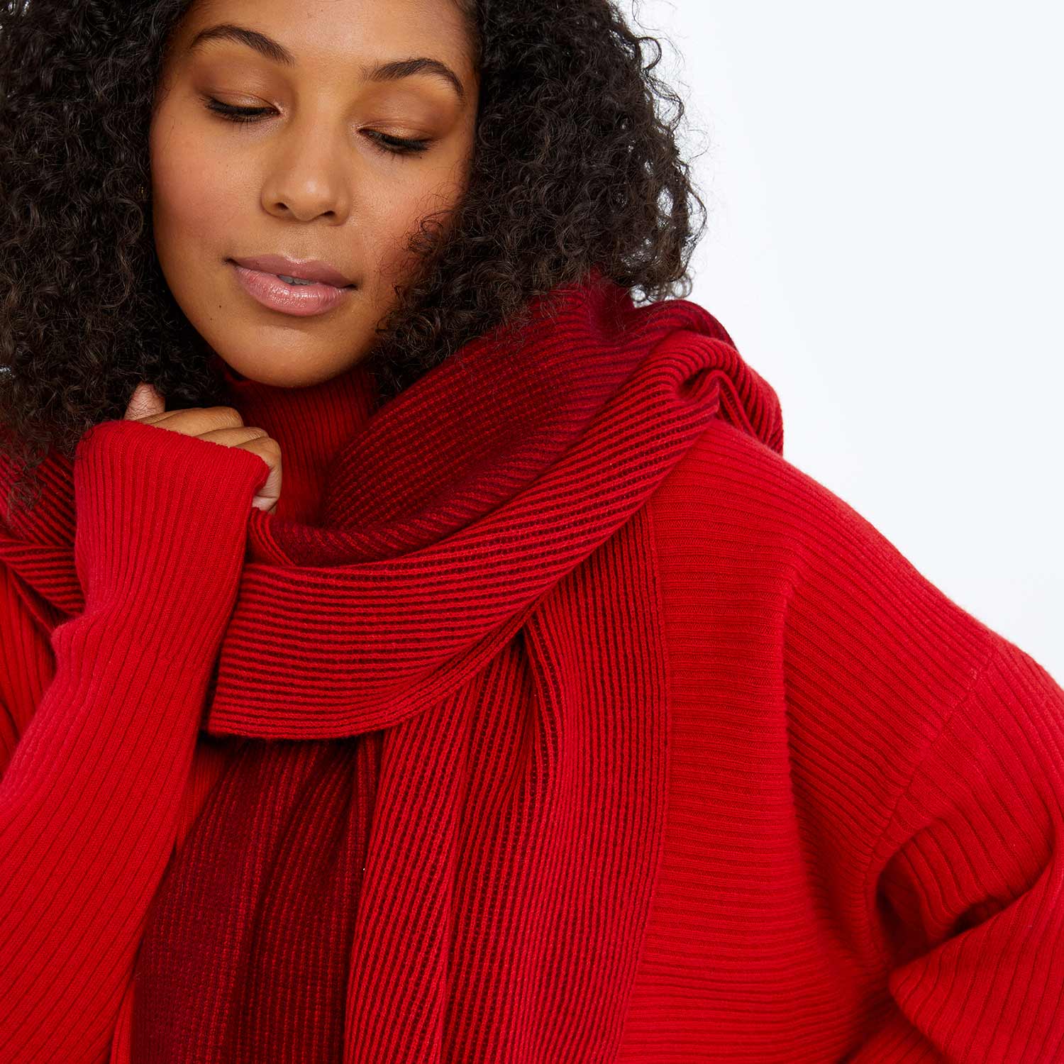 The Coziest Cashmere Blend Ribbed Scarf - Main - Image 10