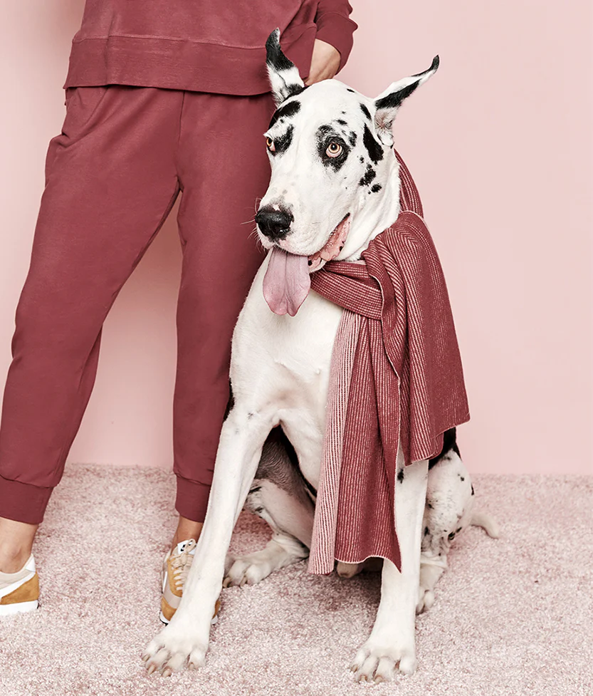 The Coziest Cashmere Blend Ribbed Scarf - Rosewood & Shell - Image 3