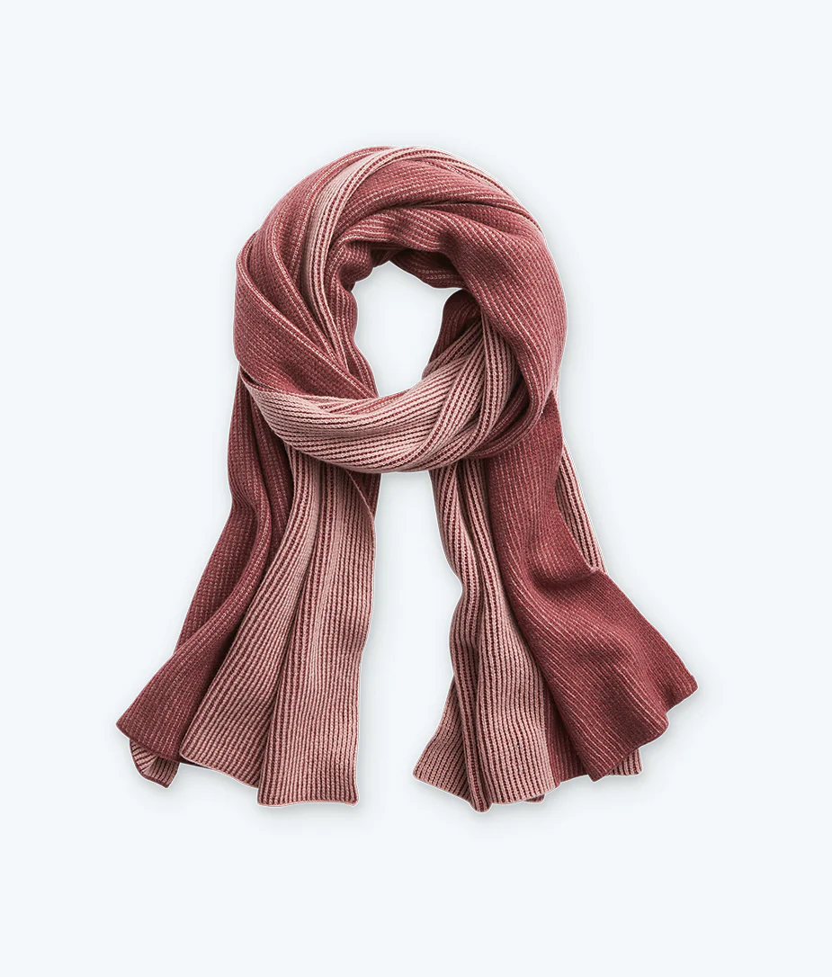 The Coziest Cashmere Blend Ribbed Scarf - Rosewood & Shell - Image 4