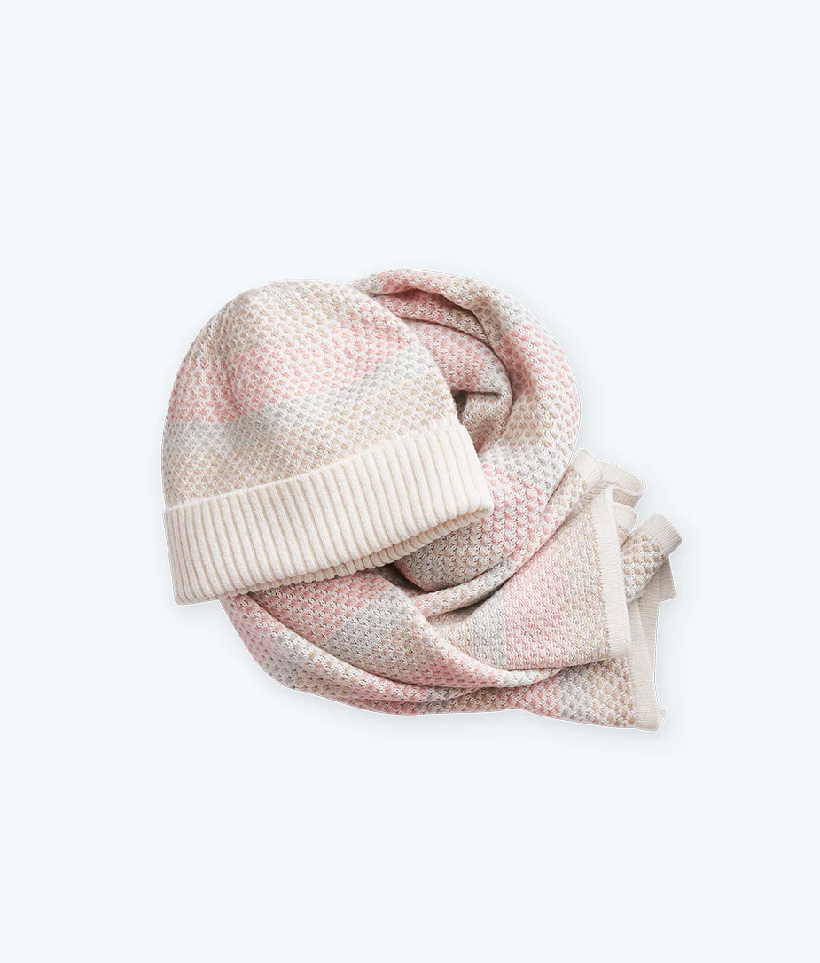 The Coziest Cashmere Blend Soft Stripe Hat - Pastel Soft Stripe - Image 6