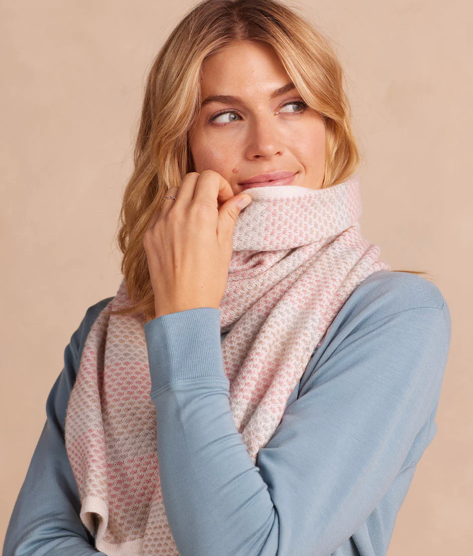 The Coziest Cashmere Blend Soft Stripe Scarf - Pastel Soft Stripe - Image 2