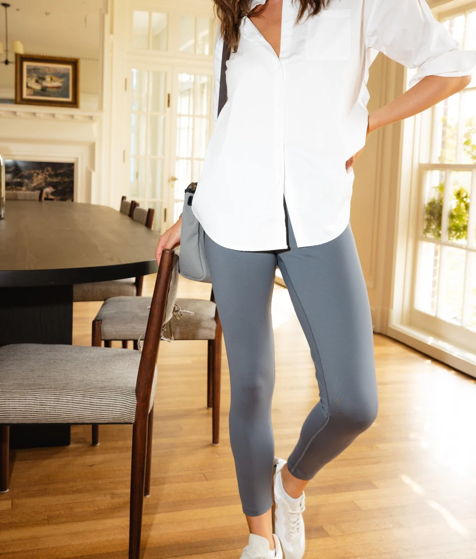 The Coziest High Rise Full Length Leggings - Smoke - Image 3