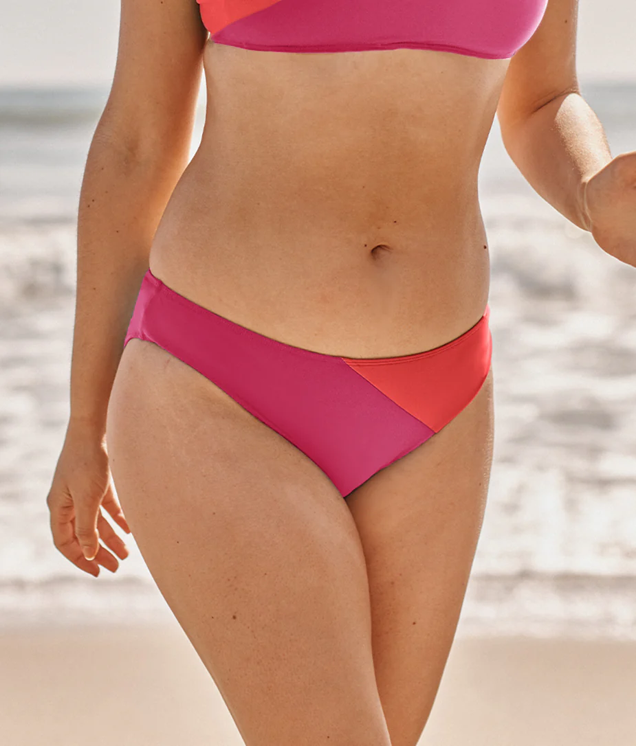 The Diagonal Mid Rise Bottom - Hibiscus & Grapefruit - Image 4
