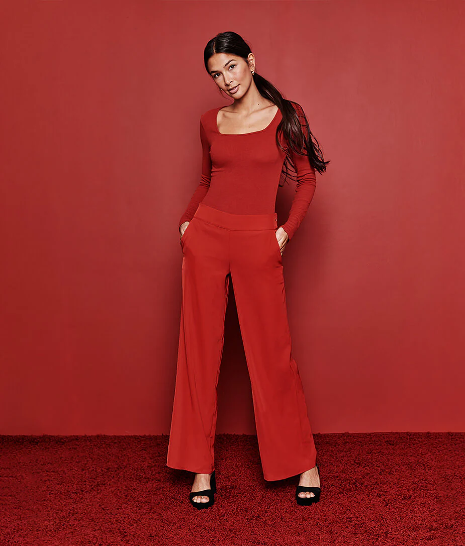 The Extra Soft Square Neck Day to Night Bodysuit - Lava - Image 2