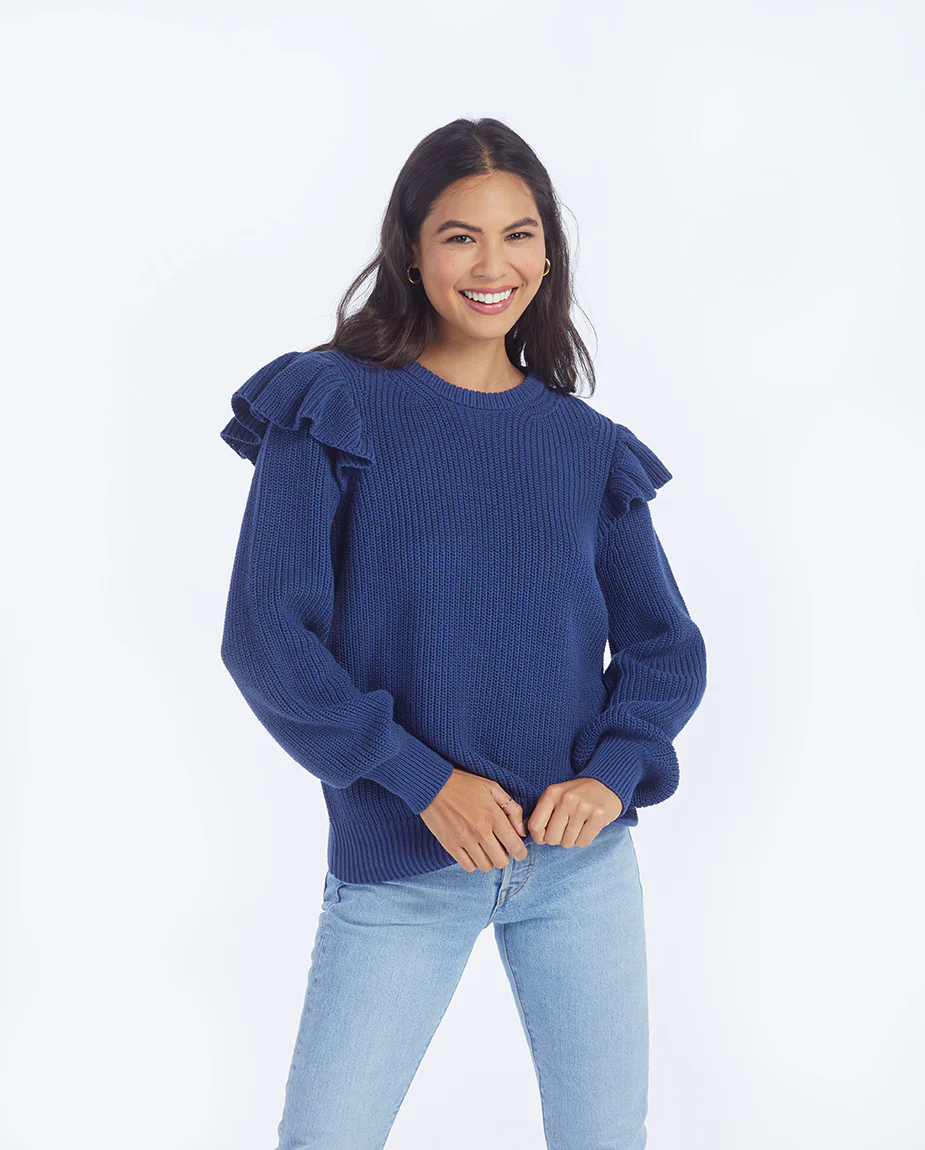 The Flirty Ruffle Sleeve Sweater - Atlantic - Image 3