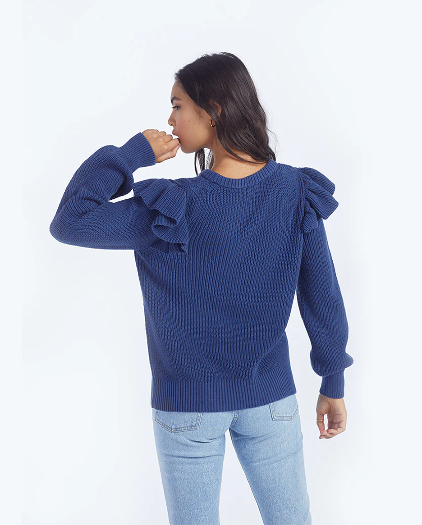 The Flirty Ruffle Sleeve Sweater - Atlantic - Image 4