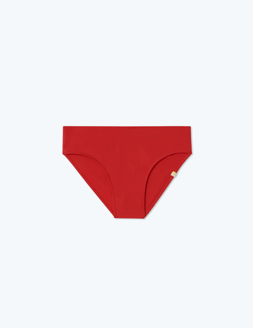 The High Leg Mid Rise Bikini Bottom - Lava - Image 3