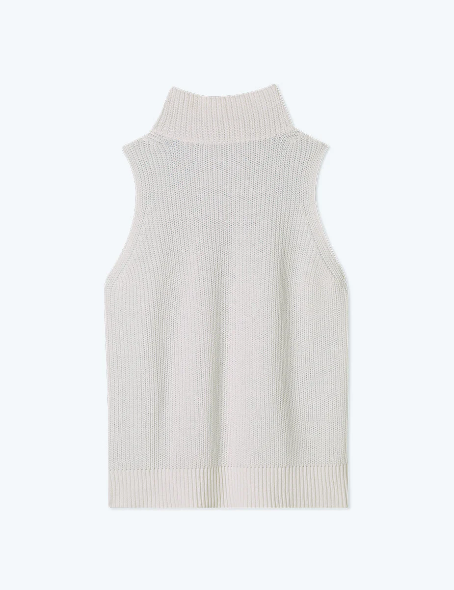 The High Neck Sweater Vest - Powder Blue & White Sand - Image 6