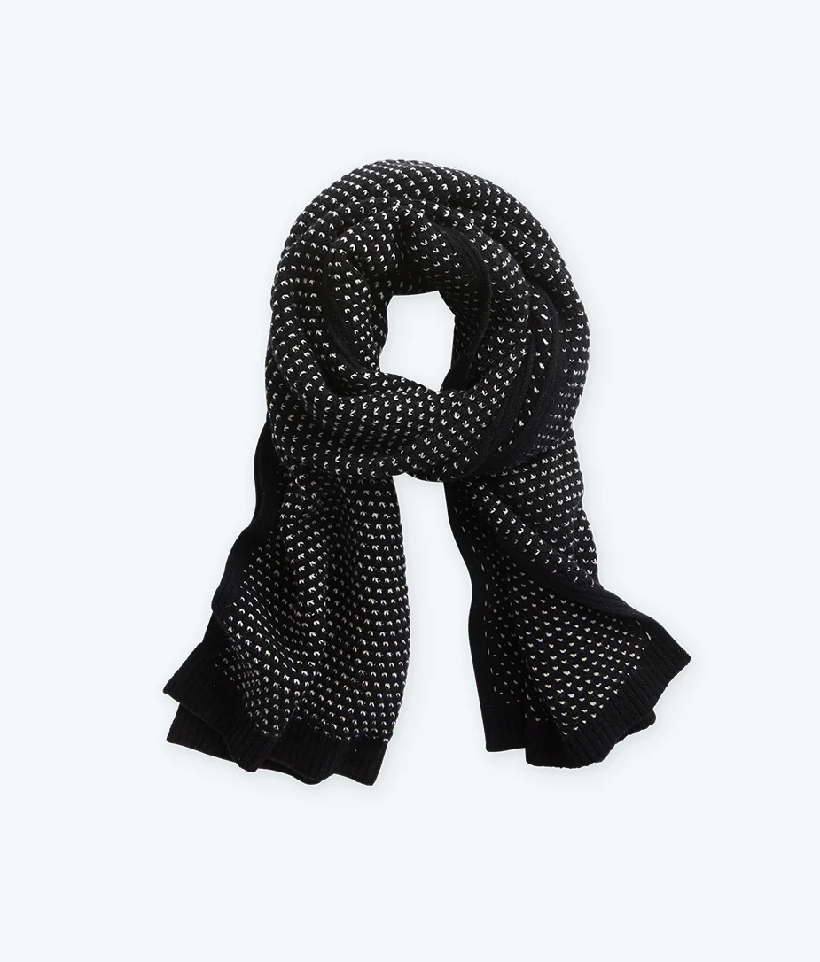 The Luxe Cashmere Blend Mix Stitch Scarf - Sea Urchin & White Sand - Image 5
