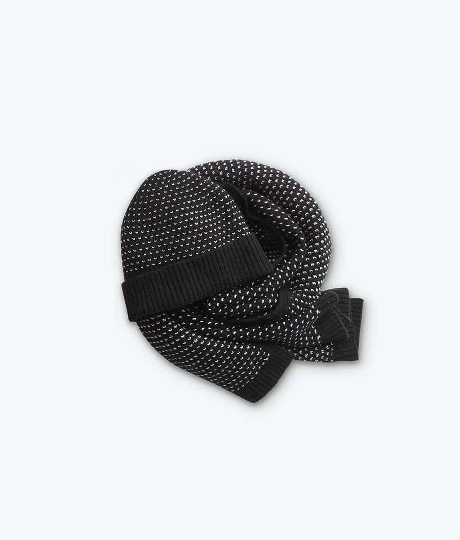 The Luxe Cashmere Blend Mix Stitch Scarf - Sea Urchin & White Sand - Image 6