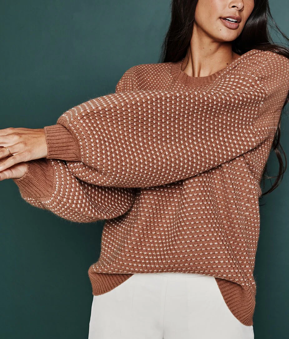 The Luxe Cashmere Blend Mix Stitch Sweater - Main - Image 2