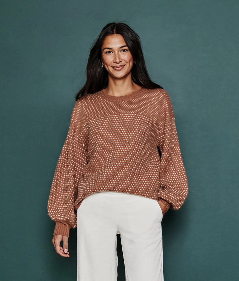 The Luxe Cashmere Blend Mix Stitch Sweater - Main - Image 3