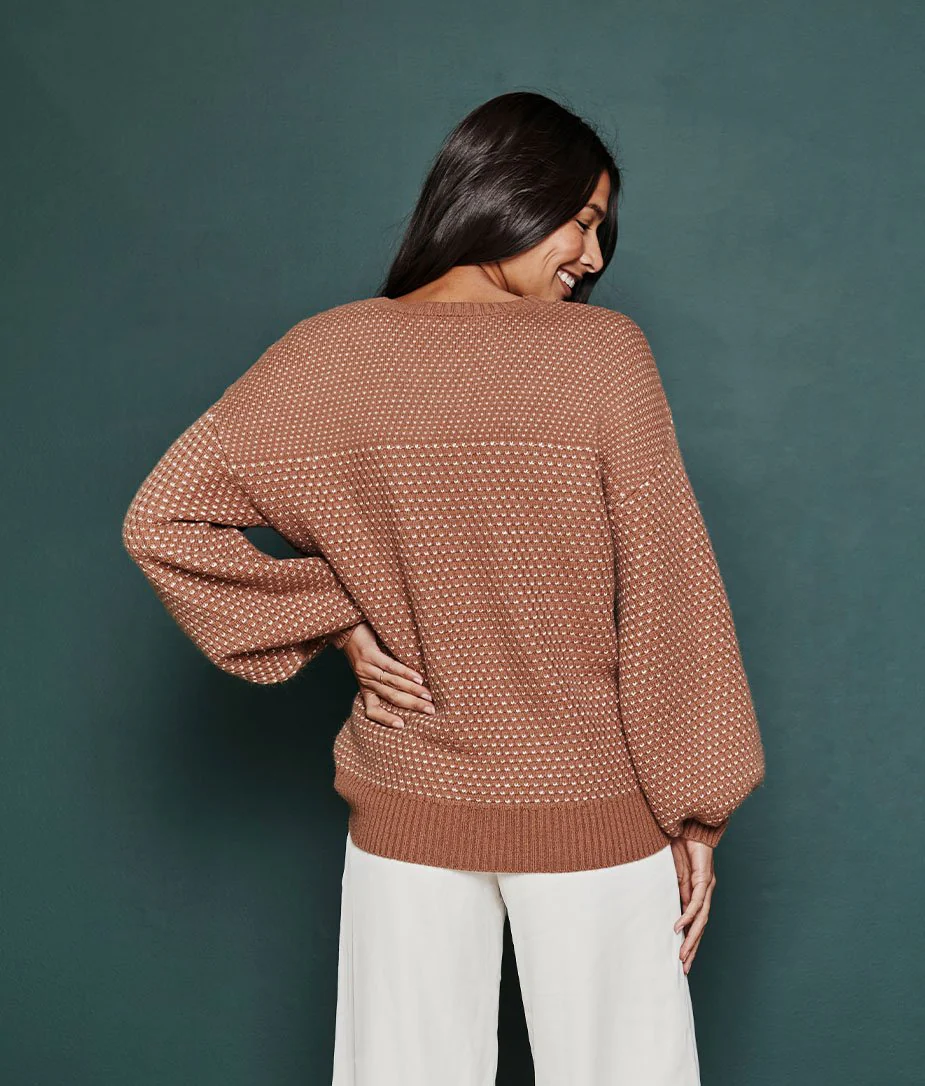 The Luxe Cashmere Blend Mix Stitch Sweater - Main - Image 4