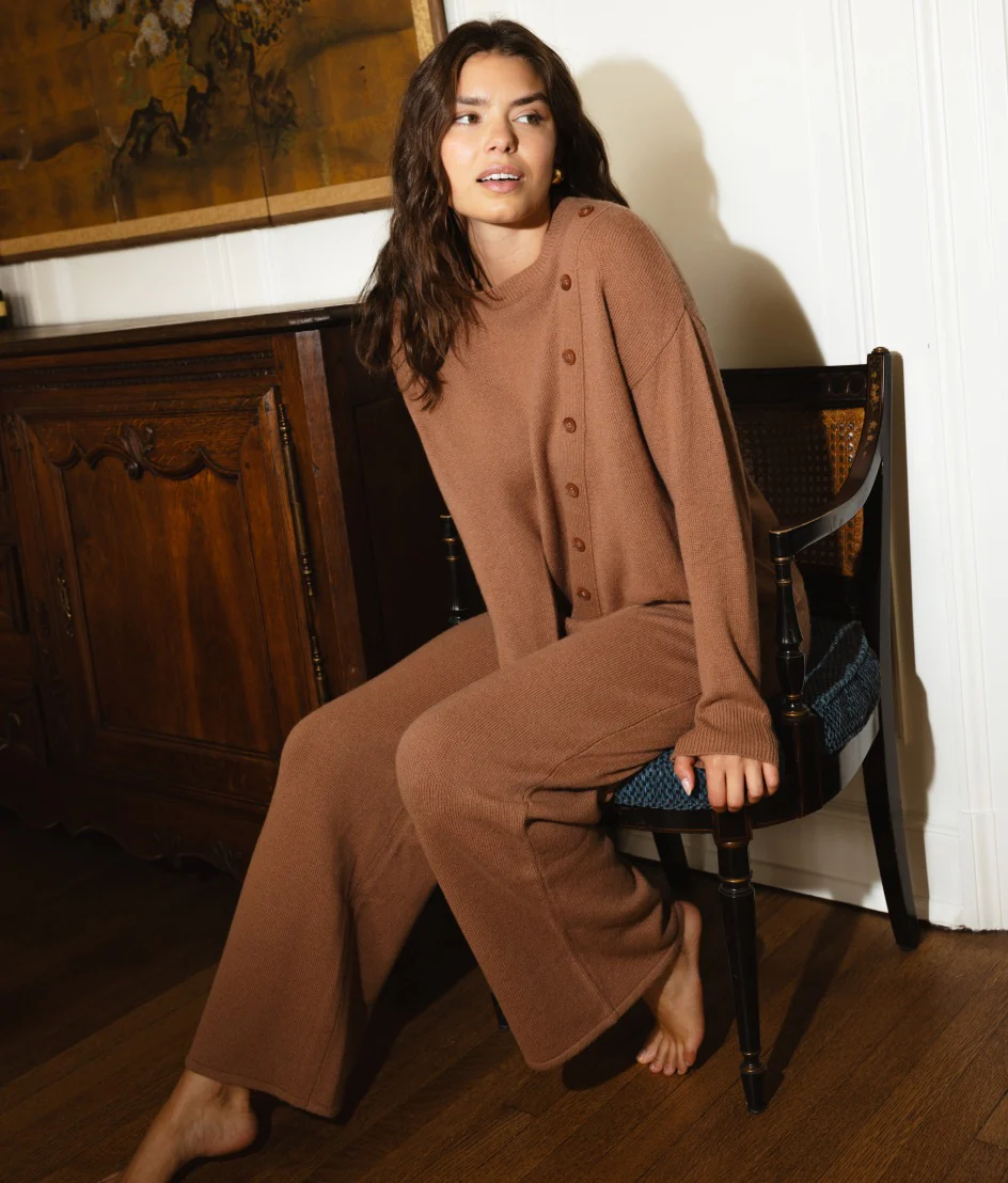 The Luxe Cashmere Blend Sweater Pant - Praline - Image 3