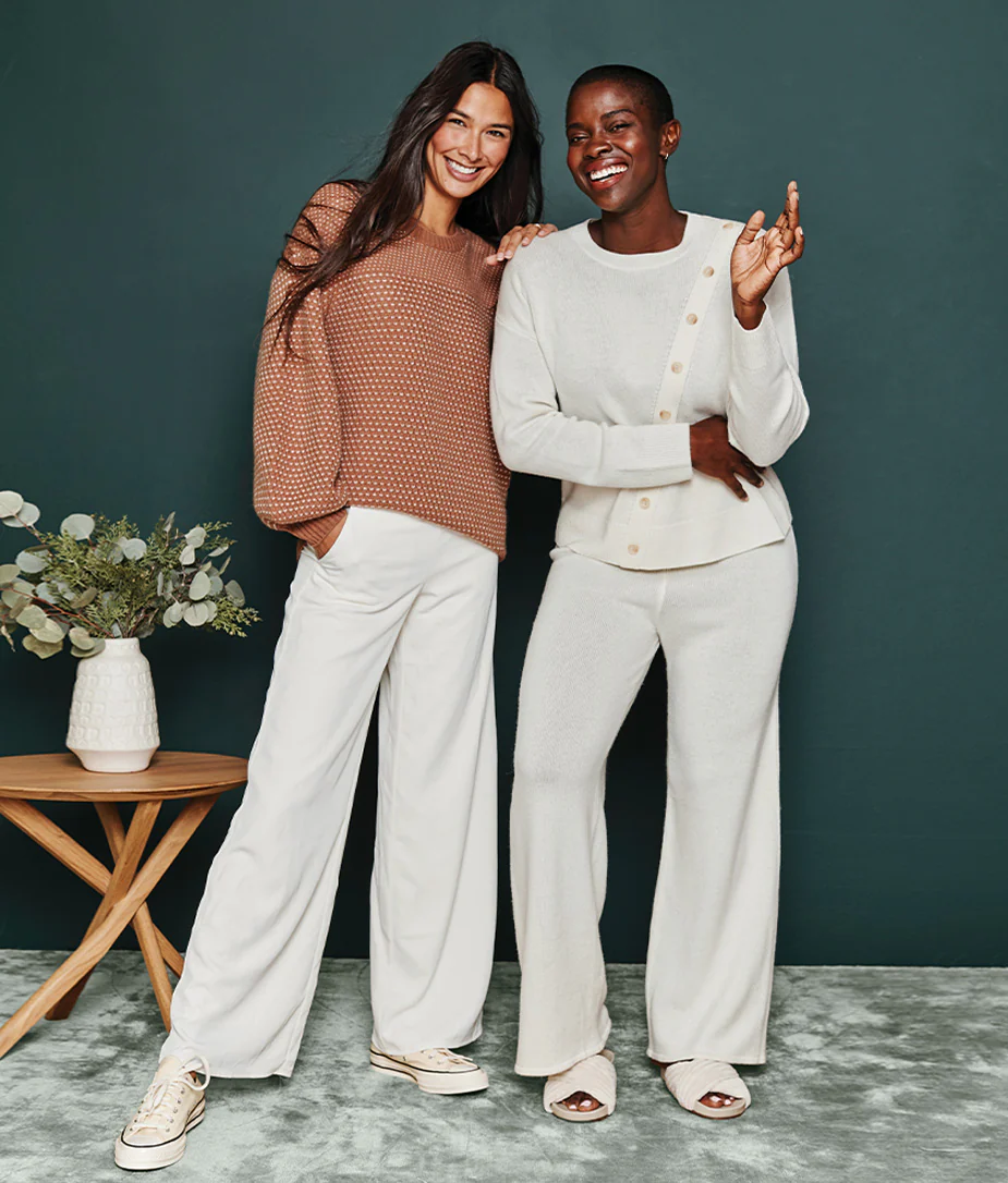 The Luxe Cashmere Blend Sweater Pant - White Sand - Image 3