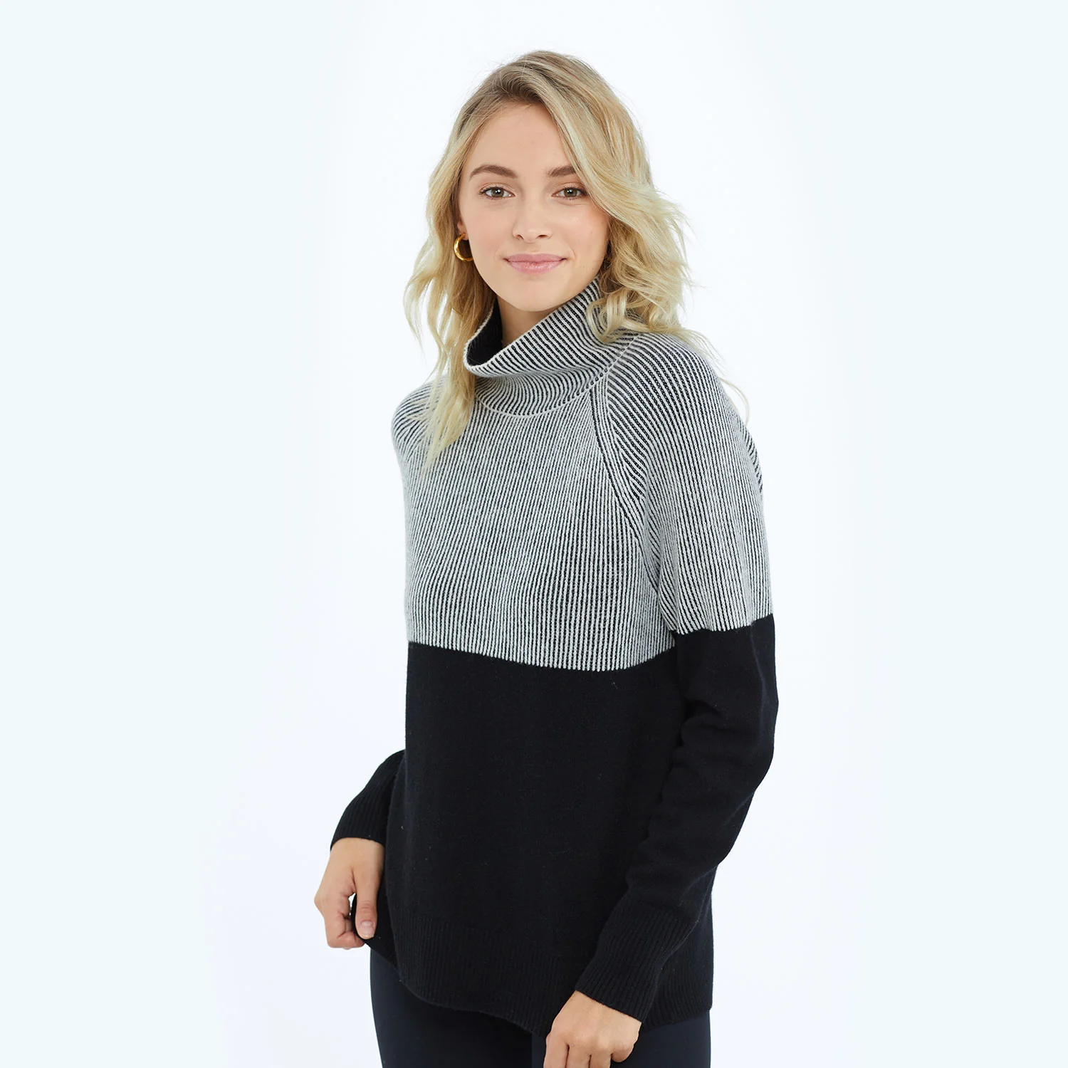 The Luxe Cashmere Blend Two-Tone Sweater - Main - Image 11