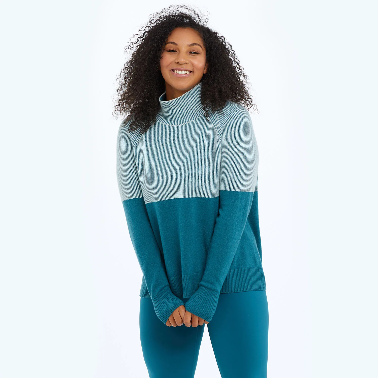 The Luxe Cashmere Blend Two-Tone Sweater - Main - Image 15