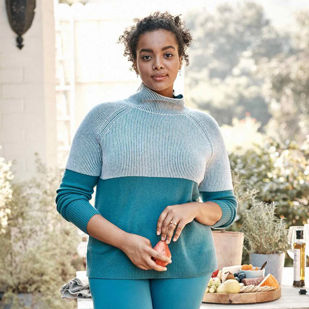 The Luxe Cashmere Blend Two-Tone Sweater - Main - Image 6