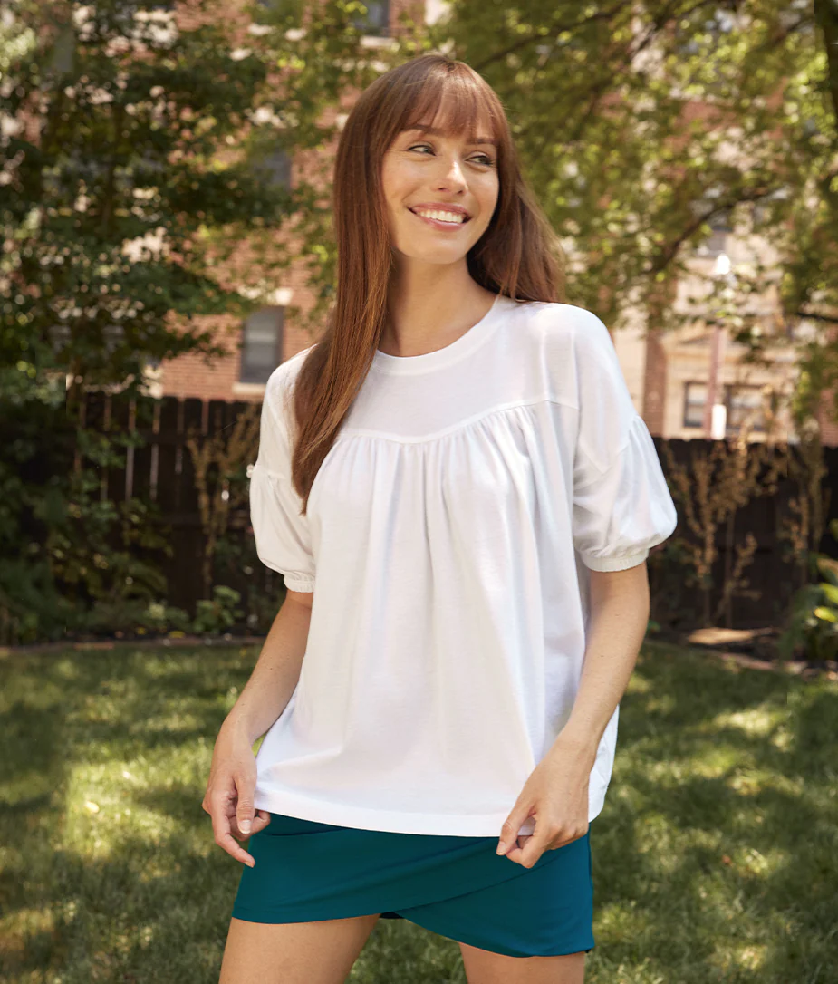 The Luxe Pima Breezy Tee - White Sand - Image 4