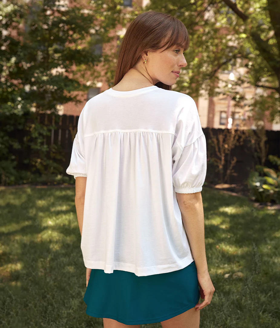 The Luxe Pima Breezy Tee - White Sand - Image 5