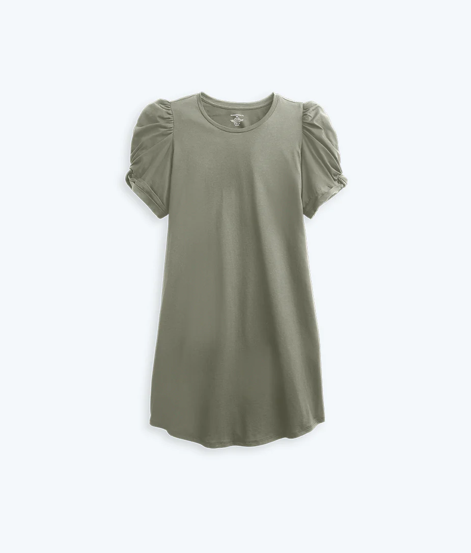The Luxe Pima Twist-Sleeve T-Shirt Dress - Main - Image 3