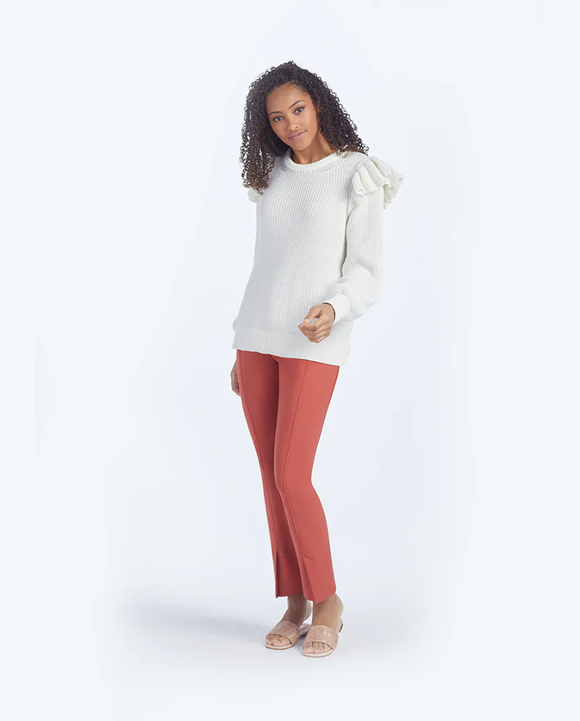 The Multitasking Slit Front Ankle Pant - Terracotta - Image 6