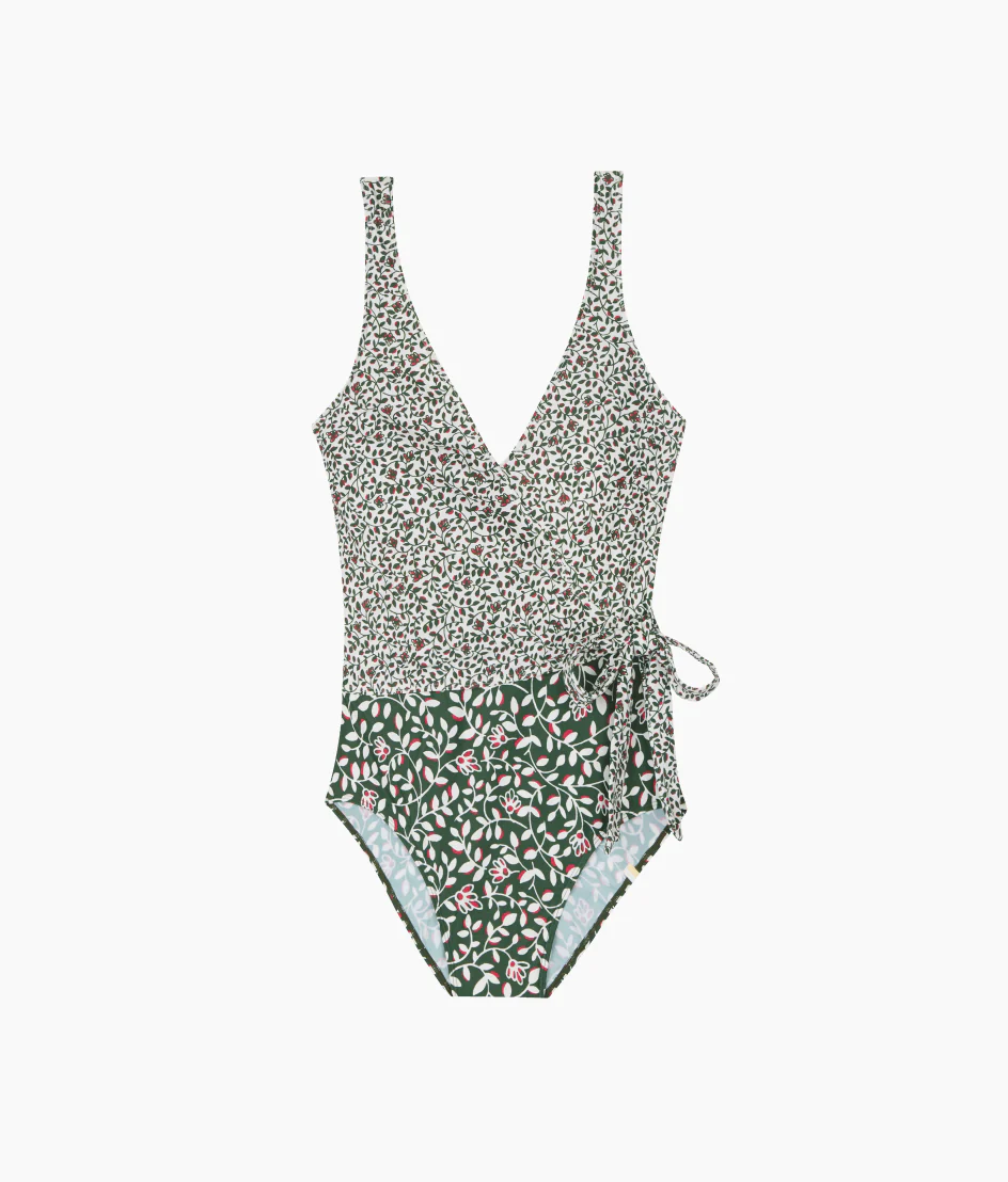 The Perfect Wrap One-Piece - Twilight Floral in Olive - Image 4