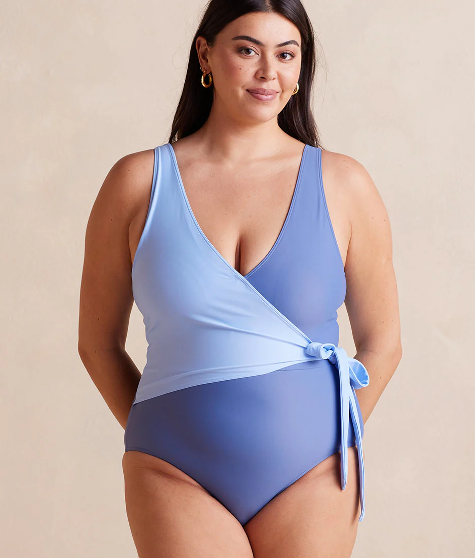 The Perfect Wrap One-Piece - Sky & Blue Mountain - Image 5