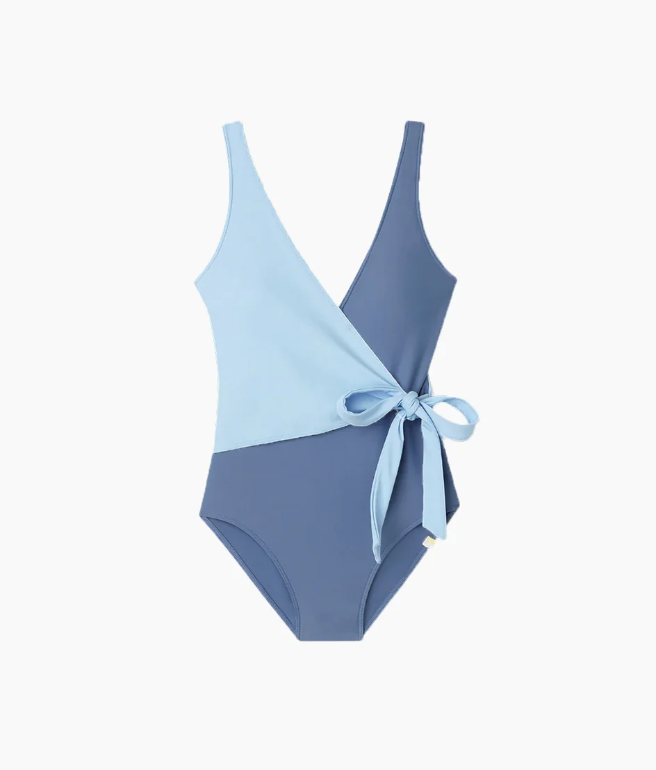 The Perfect Wrap One-Piece - Sky & Blue Mountain - Image 6