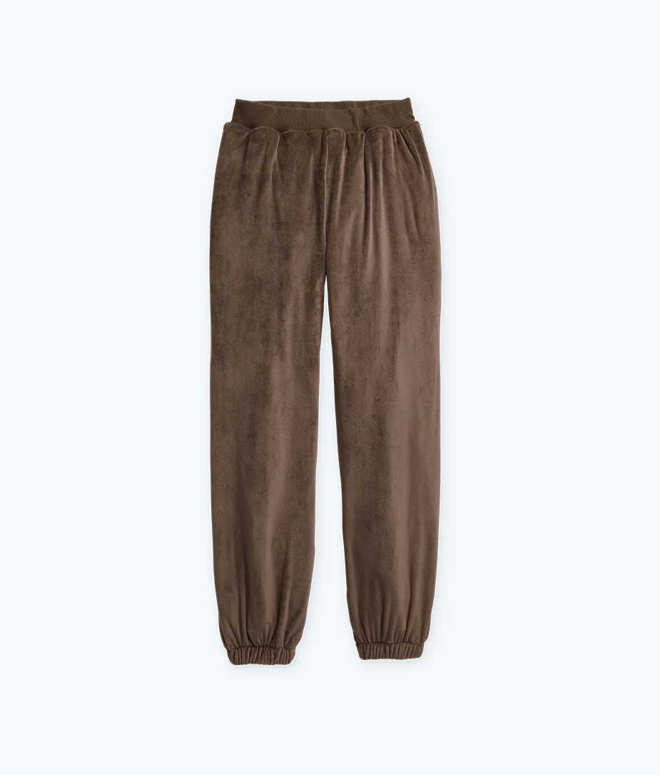 The Plush Velour Jogger - Chocolate - Image 5