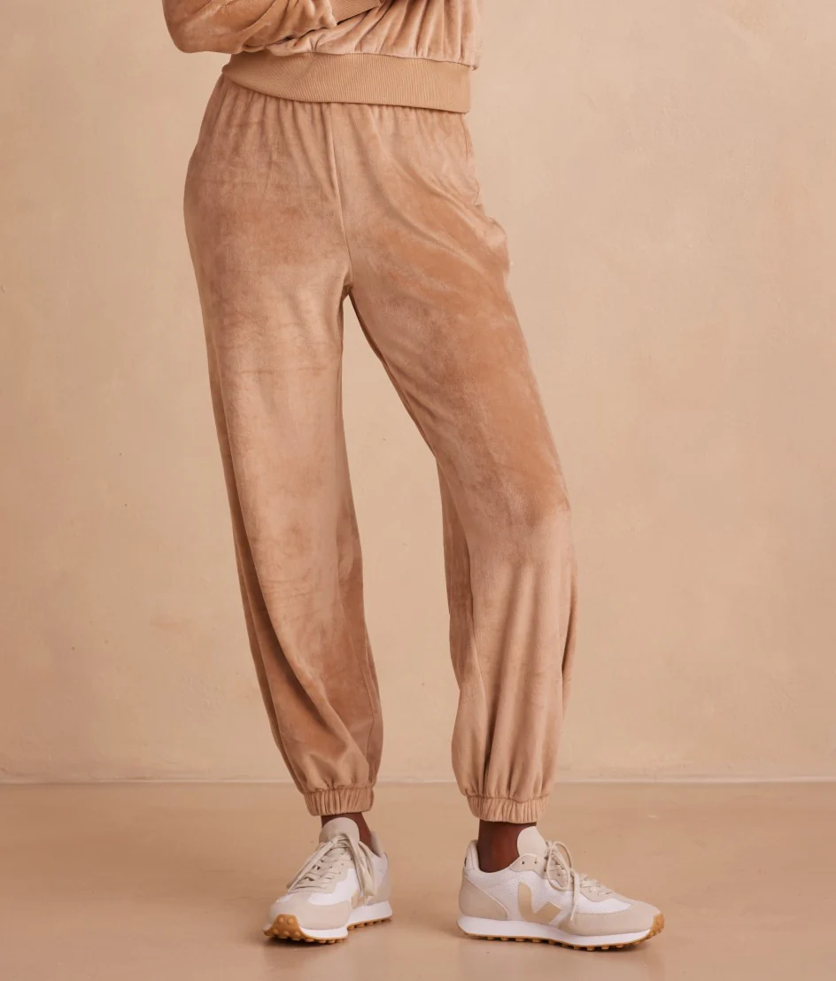 The Plush Velour Jogger - Fawn - Image 2