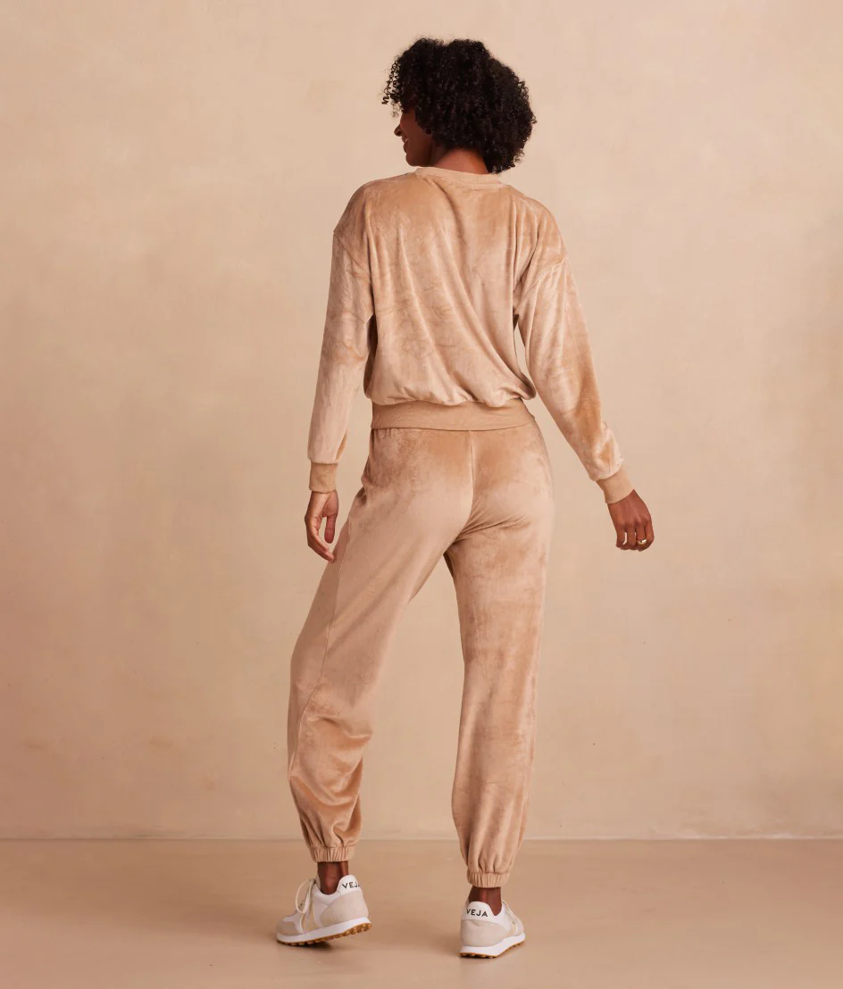 The Plush Velour Jogger - Fawn - Image 3