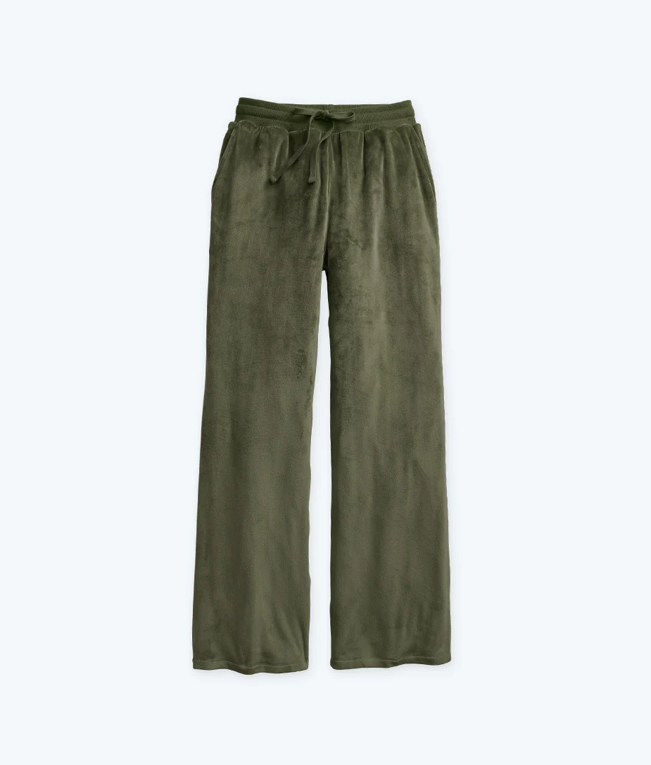 The Plush Velour Lounge Pant - Olive - Image 3