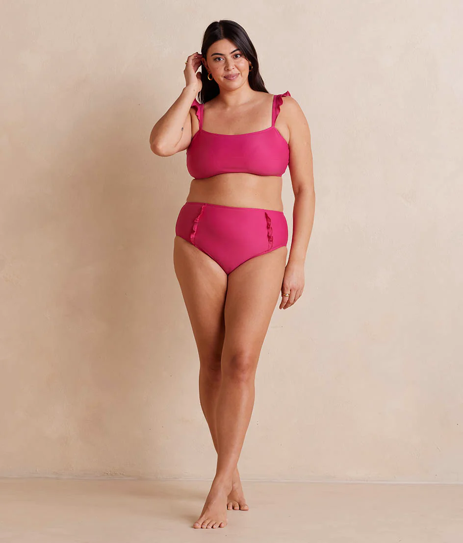 The Ruffle High Leg High Rise Bikini Bottom - Spritz - Image 2