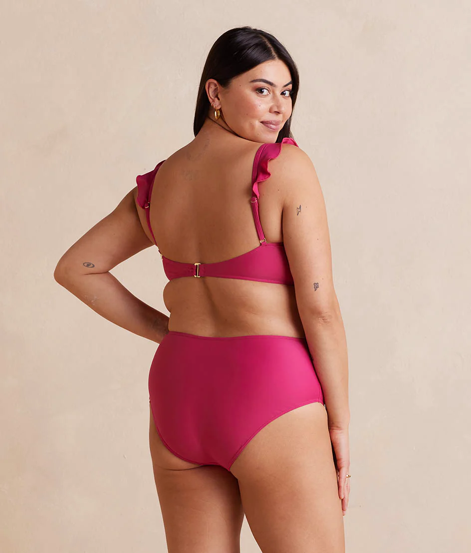The Ruffle High Leg High Rise Bikini Bottom - Spritz - Image 3
