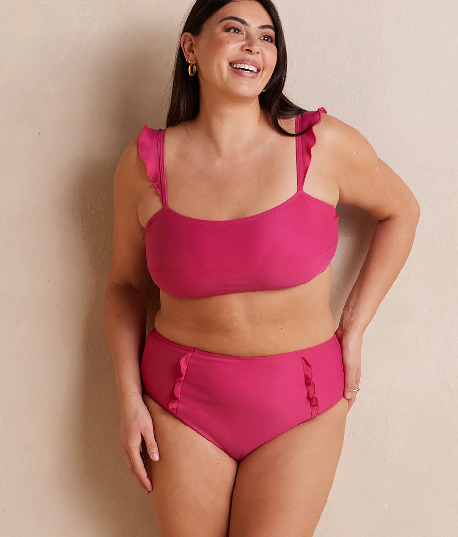 The Ruffle High Leg High Rise Bikini Bottom - Spritz - Image 4