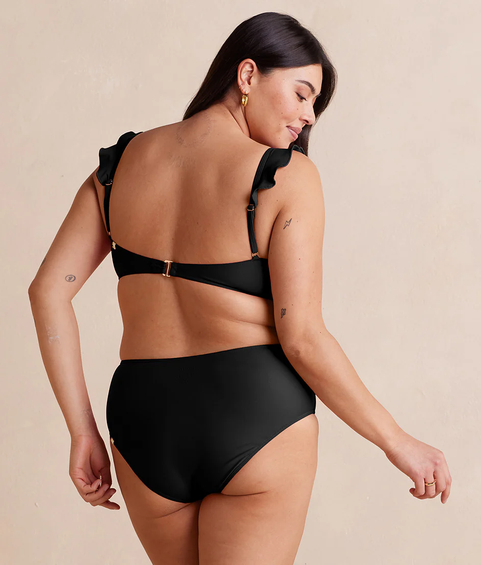 The Ruffle High Leg High Rise Bikini Bottom - Sea Urchin - Image 2
