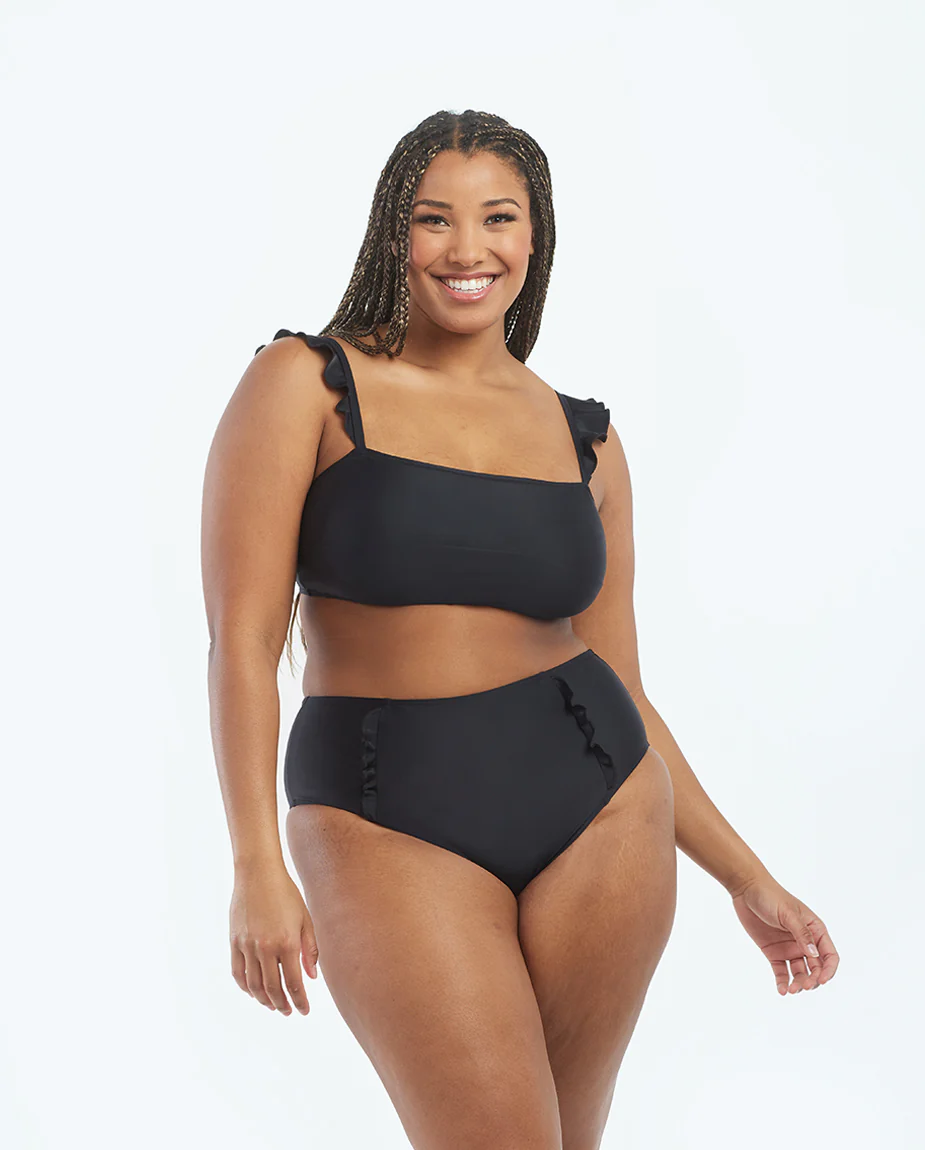 The Ruffle High Leg High Rise Bikini Bottom - Sea Urchin - Image 4