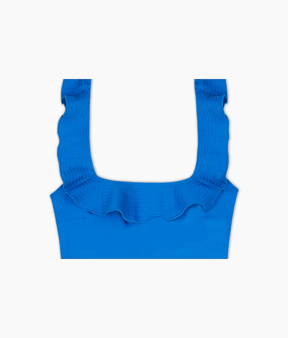 The Ruffle Seaway Square Neck Bikini Top - Azure - Image 2
