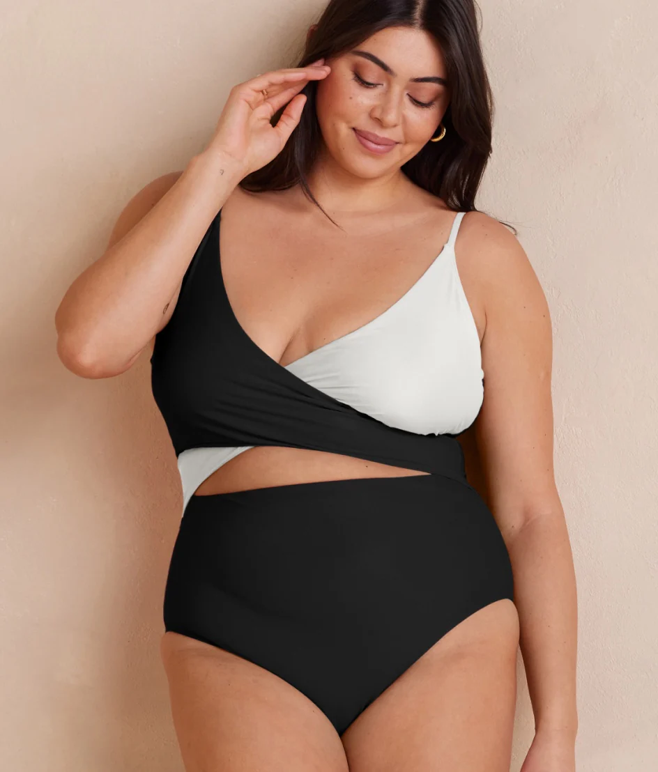 The Sea Breeze Cutout One-Piece - Sea Urchin & White Sand - Image 3